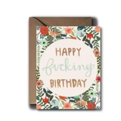 Black Lab Studio Happy Fu*king Birthday Greeting Card Party Time