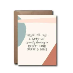 Black Lab Studio Parenting Fact Reheat Coffee Baby Greeting Card
