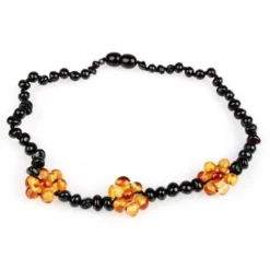 Powell's Owl Amber Gemstone Cherry + Honey Flower Necklace