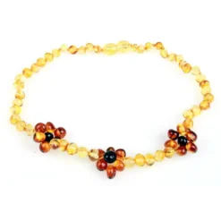 Powell's Owl Amber Gemstone Honey + Cognac Flower Necklace