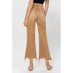 J+j Jeans + Pants Khaki Cropped Flare Jeans