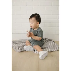 Mebie Baby Charcoal Waffle Cozy Shorts Set