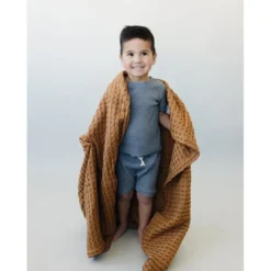 Mebie Baby Charcoal Waffle Cozy Shorts Set