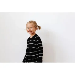 Lia + Lou Black + White Stripe Long Sleeve Dress