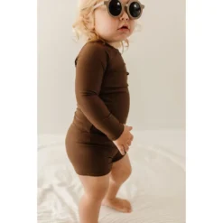 Joss + J Coco Brown Long Sleeve Swim Suit