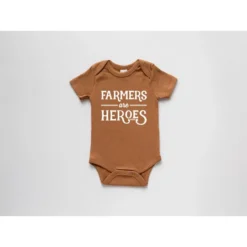 Gladfolk Farmers Are Heroes Organic Caramel Onesie