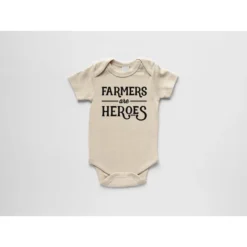 Gladfolk Farmers Are Heroes Organic Cream Onesie