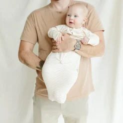 Goumi Kids Dune Stripe Bamboo Organic Gown Preemie + Newborn 10 Goumi Kids Dune Stripe Bamboo Organic Gown Preemie + Newborn