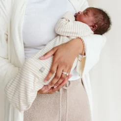 Goumi Kids Dune Stripe Bamboo Organic Gown Preemie + Newborn 11 Goumi Kids Dune Stripe Bamboo Organic Gown Preemie + Newborn