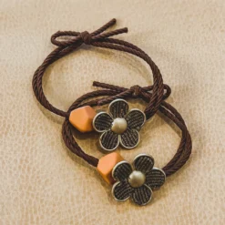 Minikane Golden Brown Flower Hair Tie