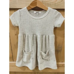 Lia + Lou Dresses Oatmeal Ribbed Pocket Dress
