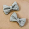 Bows For Show Gray Pigtail Hair Bow Clips