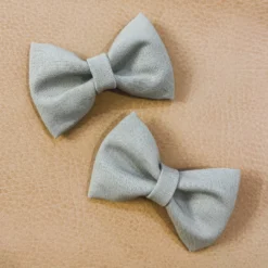 Bows For Show Gray Pigtail Hair Bow Clips