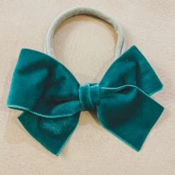 Bows For Show Emerald Velvet Hair Bow Headband