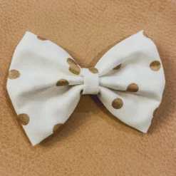 Bows For Show Gold Polka Dot Hair Bow Clip