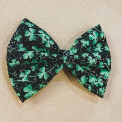 Bows For Show Black Shamrocks Hair Bow Clip