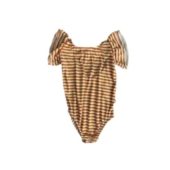 Joss + J Tangerine Stripes Bamboo Flutter Sleeve Leotard