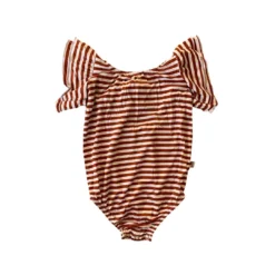Joss + J Autumn Stripes Bamboo Flutter Sleeve Leotard