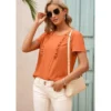 J+j Tops Orange Dainty Ruffle Summer Blouse