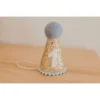 Cutest Little Party Party Hats # 1 Gold Glitter + Baby Blue Pom Trim + White Glitter Party Hat