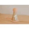Cutest Little Party # 1 Gold Glitter + Blush Pom Trim + White Glitter Party Hat Party Time