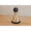Cutest Little Party Party Time # 1/2 Gold Glitter + Navy Pom Trim + White Glitter Party Hat
