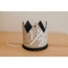 Cutest Little Party Party Time # 1/2 Silver Glitter + Navy Pom Trim + White Glitter Crown