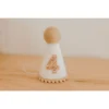Cutest Little Party # 4 White Glitter + Toast Pom Trim/white Lining + Rose Gold/toast Felt Party Hat