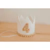 Cutest Little Party Party Time # 4 White Glitter + Toast Pom Trim/white Lining + Rose Gold/toast Felt Crown