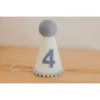 Cutest Little Party # 4 White Glitter + Baby Blue Pom Trim + Pool Felt Party Hat