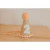 Cutest Little Party # 2 Gold Glitter + Blush Pom Trim + White Glitter Party Hat
