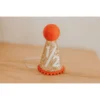 Cutest Little Party # 1/2 Gold Glitter + Red Pom Trim + White Glitter Party Hat