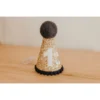 Cutest Little Party Party Hats # 1 Gold Glitter + Navy Pom Trim + White Glitter Party Hat