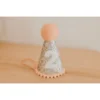 Cutest Little Party Party Time # 2 Silver Glitter + Blush Pom Trim + White Glitter Party Hat