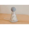Cutest Little Party # 2 Silver Glitter + Baby Blue Pom Trim + White Glitter Party Hat