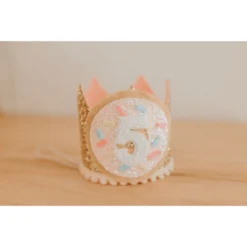 Cutest Little Party Party Time # 5 Gold Glitter + Donut + White Glitter Crown