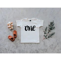 Gladfolk One Birthday Organic Ivory Tee Tops