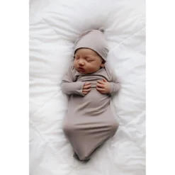 Three Little Tots Preemie + Newborn Harbor Mist Knotted Beanie