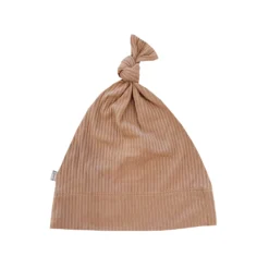 Joss + J Tan Ribbed Bamboo Knotted Infant Beanie Headwear