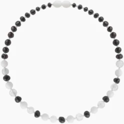 Powell's Owl Jewelry Amber Gemstone Cherry + Crystal + White Necklace