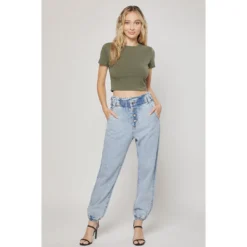 J+j Paperbag Denim Women Joggers Pants Jeans Jeans + Pants
