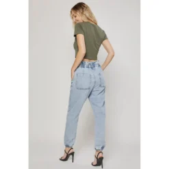 J+j Paperbag Denim Women Joggers Pants Jeans Jeans + Pants