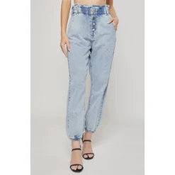 J+j Paperbag Denim Women Joggers Pants Jeans Jeans + Pants