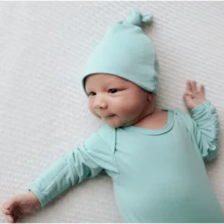 Three Little Tots Mint Knotted Gown Preemie + Newborn