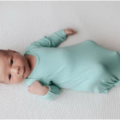 Three Little Tots Mint Knotted Gown Preemie + Newborn