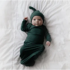 Three Little Tots Preemie + Newborn Emerald Knotted Gown