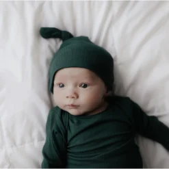 Three Little Tots Emerald Knotted Beanie Preemie + Newborn