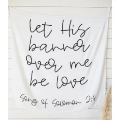 Modern Burlap Swaddles + Blankets Song Of Solomon 2:4 Muslin Swaddle