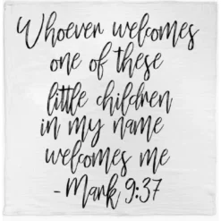 Modern Burlap Mark 9:37 Muslin Swaddle