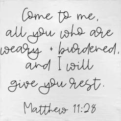 Modern Burlap Matthew 11:28 Muslin Swaddle Swaddles + Blankets